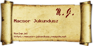 Macsor Jukundusz névjegykártya